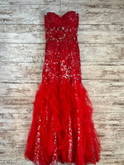 RED/SILVER RUFFLED MERMAID