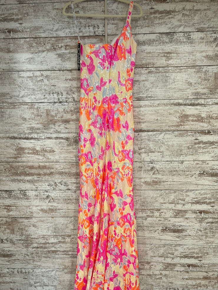 PINK/ORANGE SPARKLY LONG DRESS