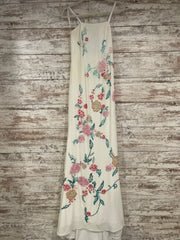WHITE/FLORAL LONG EVENING GOWN