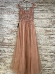 BLUSH SPARKLY A LINE GOWN -NEW