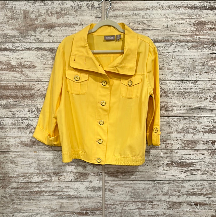 YELLOW BUTTON UP JACKET $129