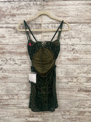 GREEN BEADED SHORT DRESS (NEW)