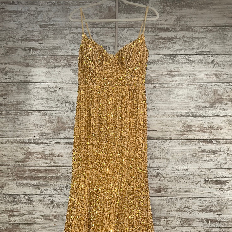 GOLD SEQUIN LONG DRESS (NEW)