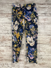 NAVY/FLORAL STRETCH PANTS $99