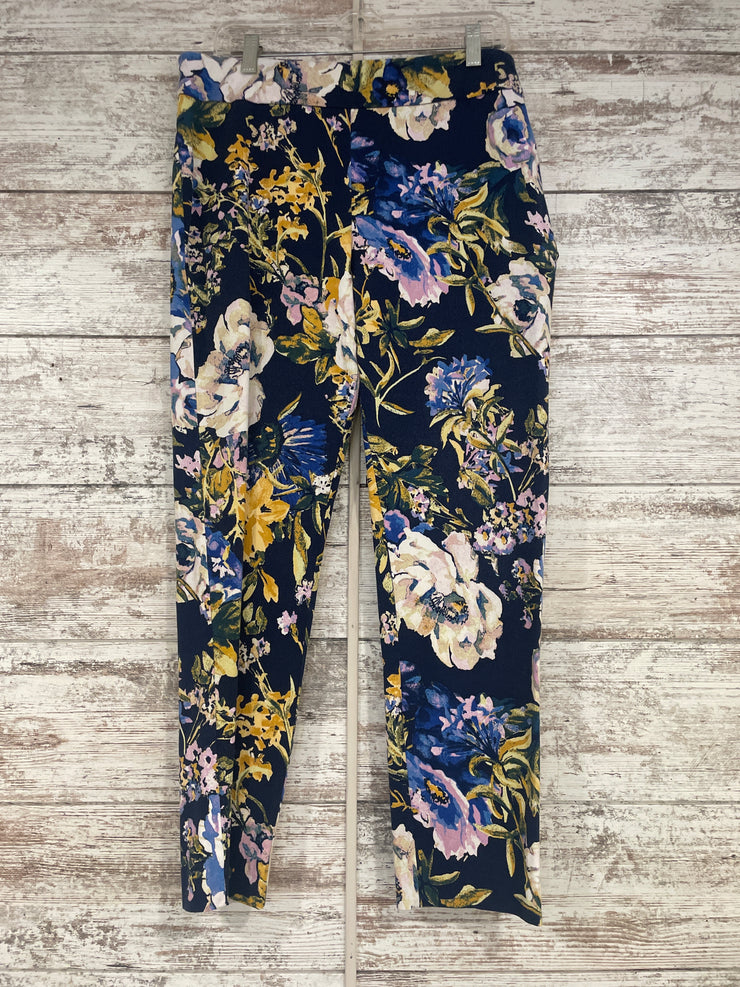 NAVY/FLORAL STRETCH PANTS $99