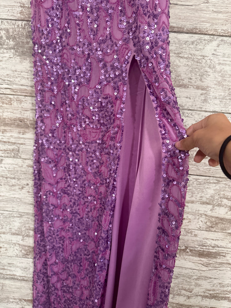 PURPLE SPARKLY LONG DRESS -NEW