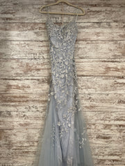 BLUE/FLORAL MERMAID GOWN