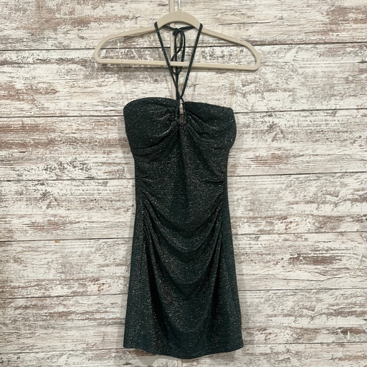GREEN SPARKLY SHORT DRESS