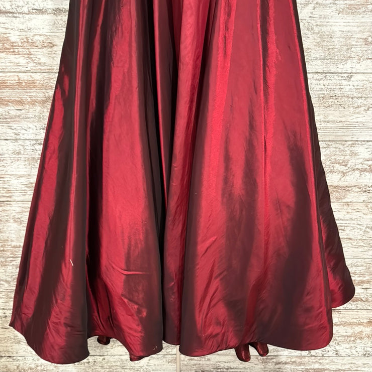 BURGUNDY A LINE GOWN