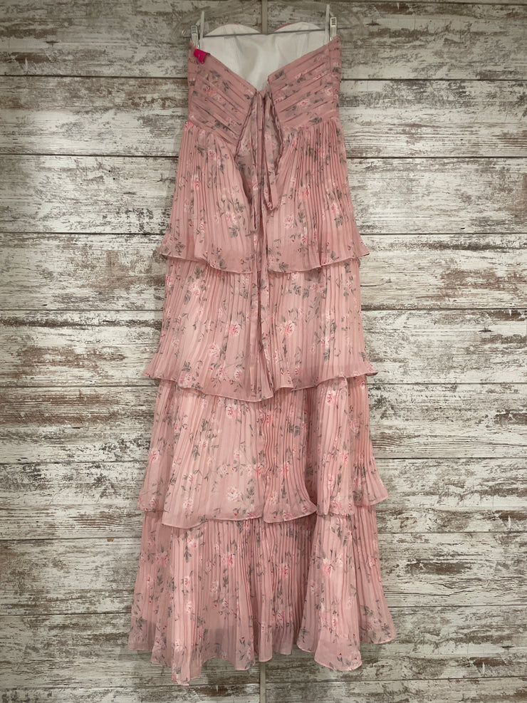 PINK/FLORAL PLEATED A LINE-NEW