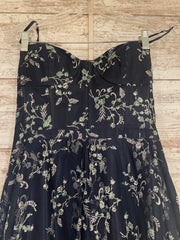 NAVY/GREEN SPARKLY A LINE GOWN