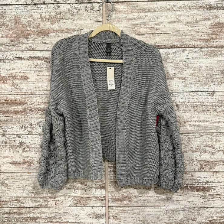 GRAY CHUNKY OPEN CARDIGAN-NEW