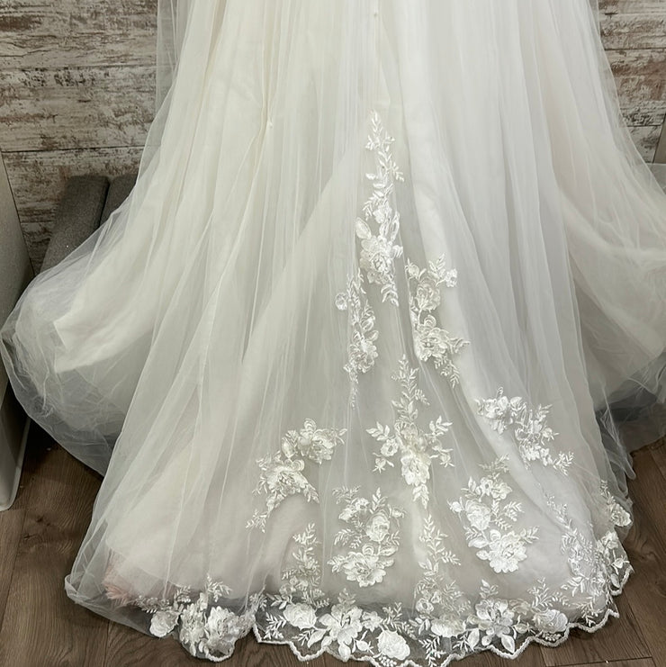 WHITE/FLORAL WEDDING GOWN$1300