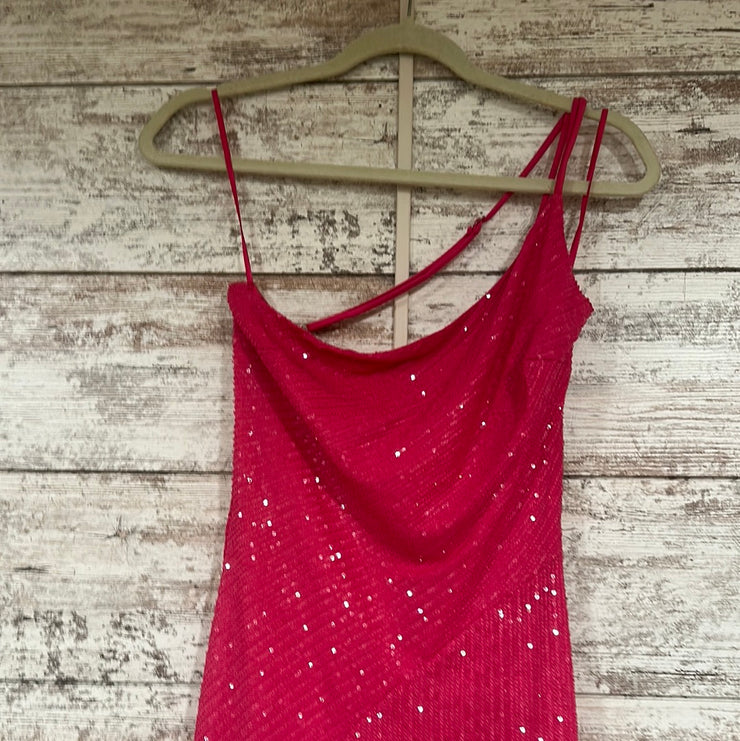 PINK FULL SEQUIN LONG DRESS