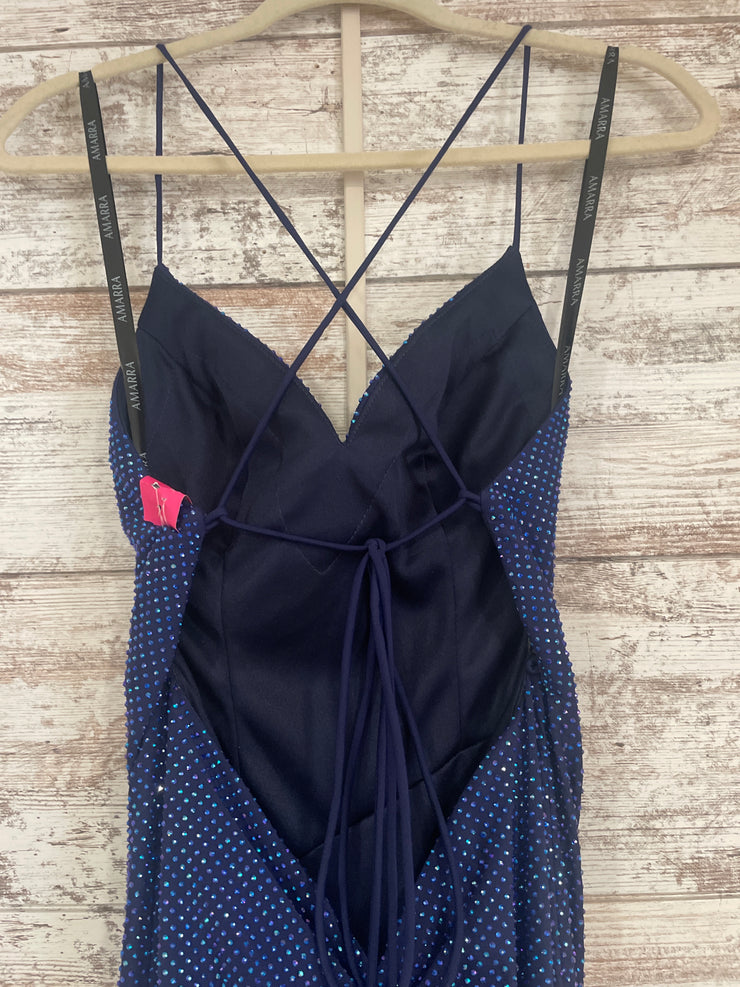 NAVY SPARKLY LONG DRESS (NEW)