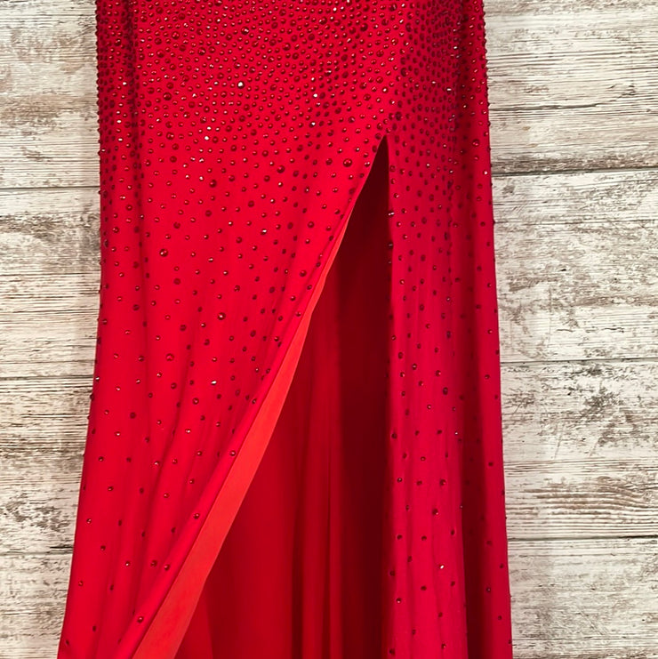RED SPARKLY LONG EVENING GOWN