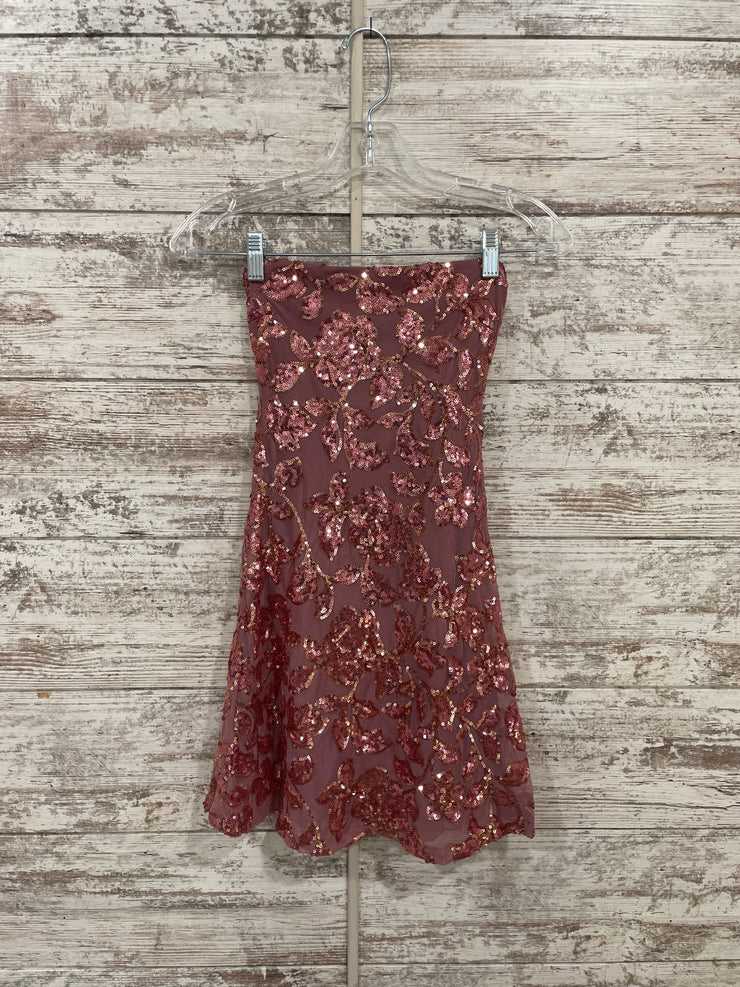 PINK/GOLD SPARKLY SHORT DRESS