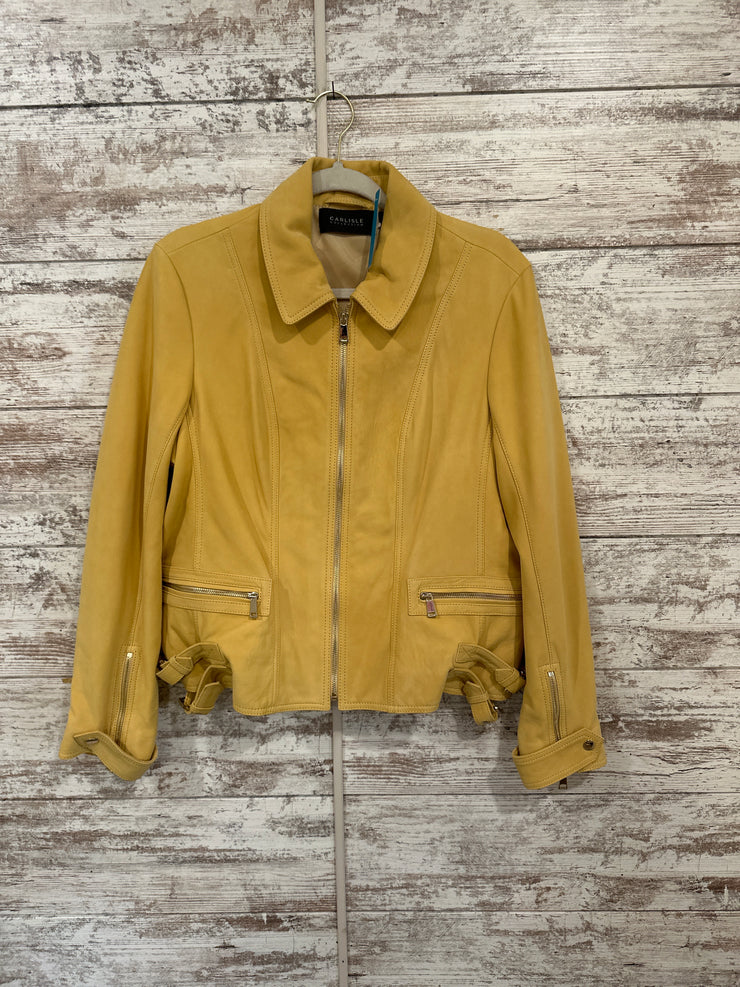 YELLOW 100% LEATHER JACKET$798