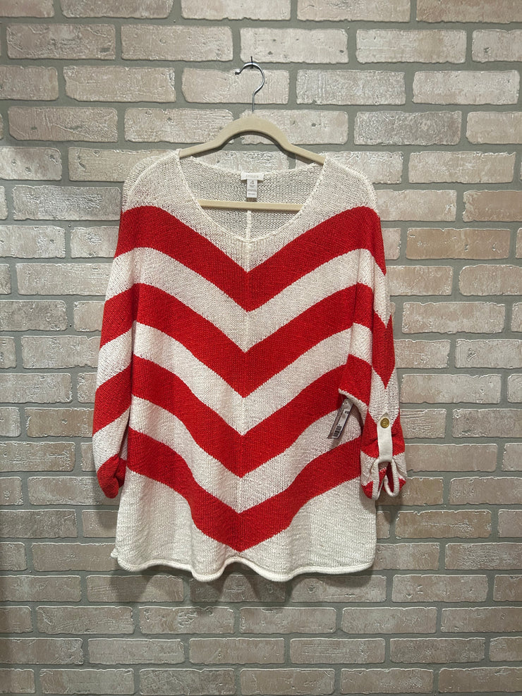 WHITE/ORANGE SWEATER $129