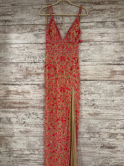 PINK/NUDE BEADED LONG DRESSNEW