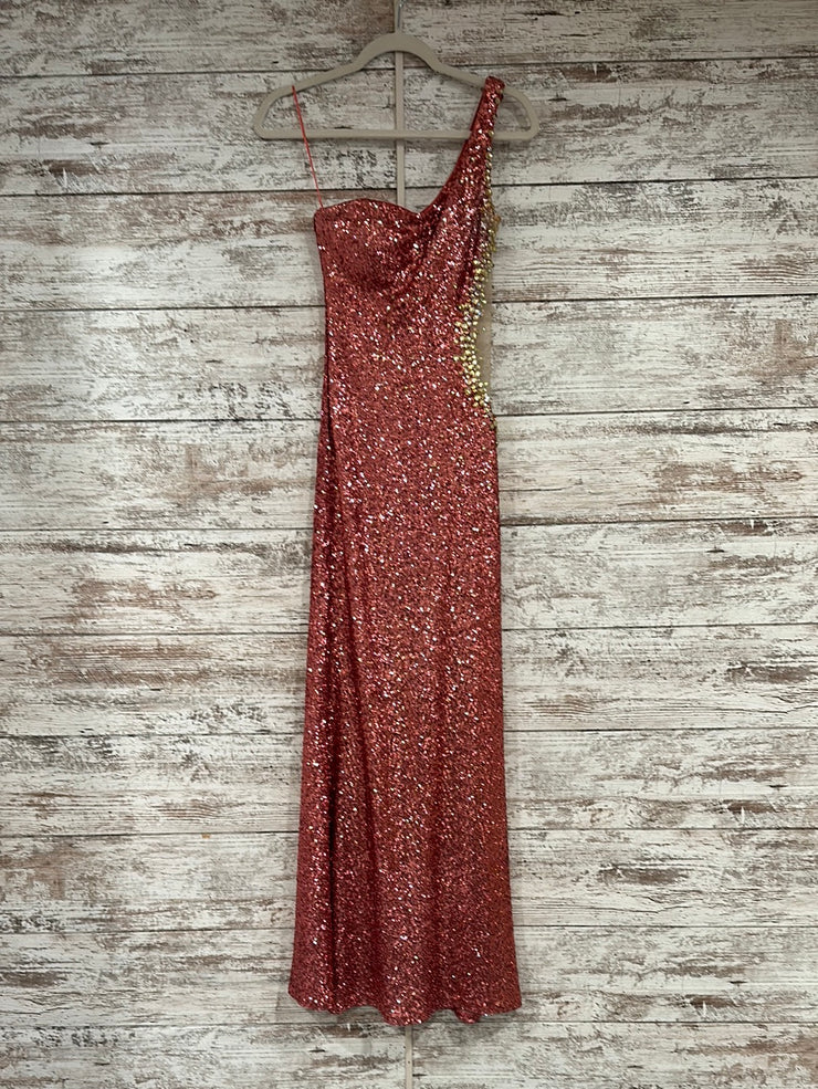 PINK FULL SEQUIN LONG DRESS