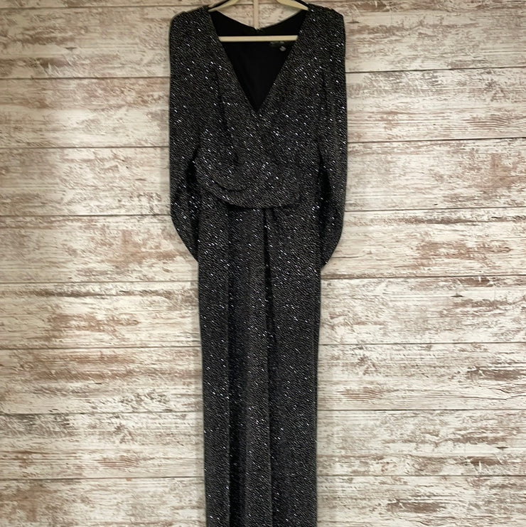 BLACK/SILVER SPARKLY LONG DRES