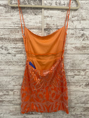 ORANGE SPARKLY SHORT DRESS-NEW
