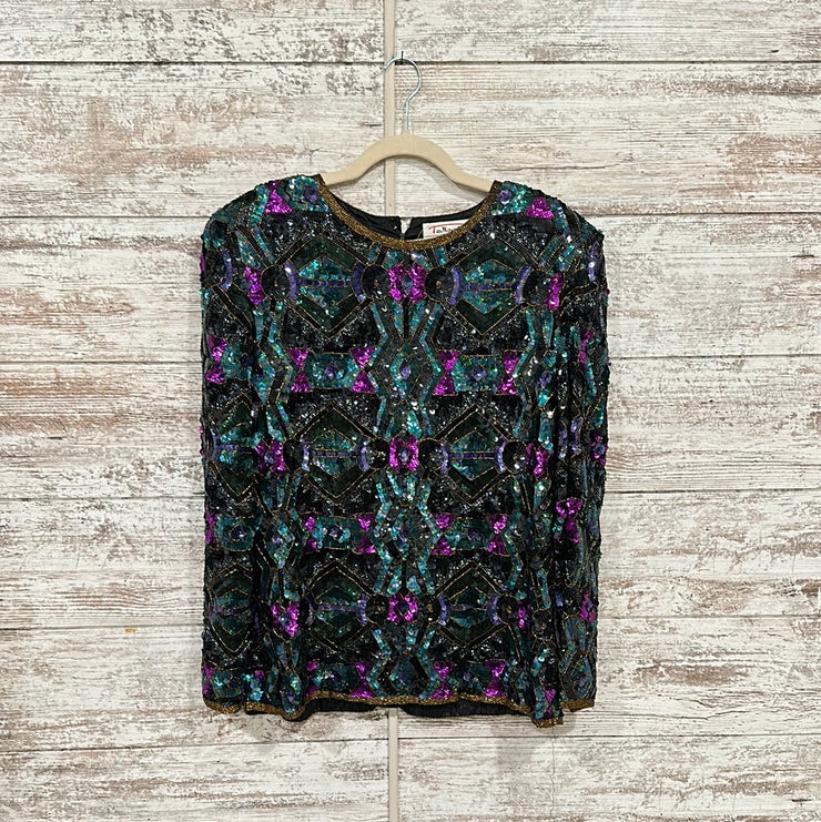 COLORFUL VINTAGE SILK TOP-NEW