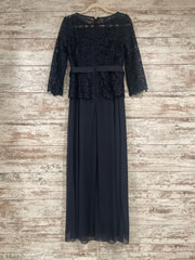 NAVY LACE TOP LONG DRESS