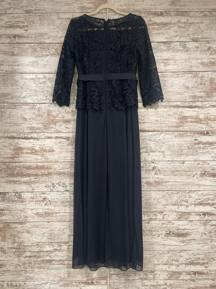 NAVY LACE TOP LONG DRESS