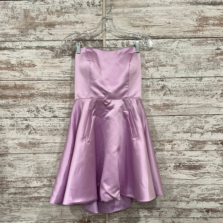 short lavender dress Ambrosia | Size XXL handy pockets and button on ties for the perfect silhouette LAVENDER LACE SHORT DRESS |