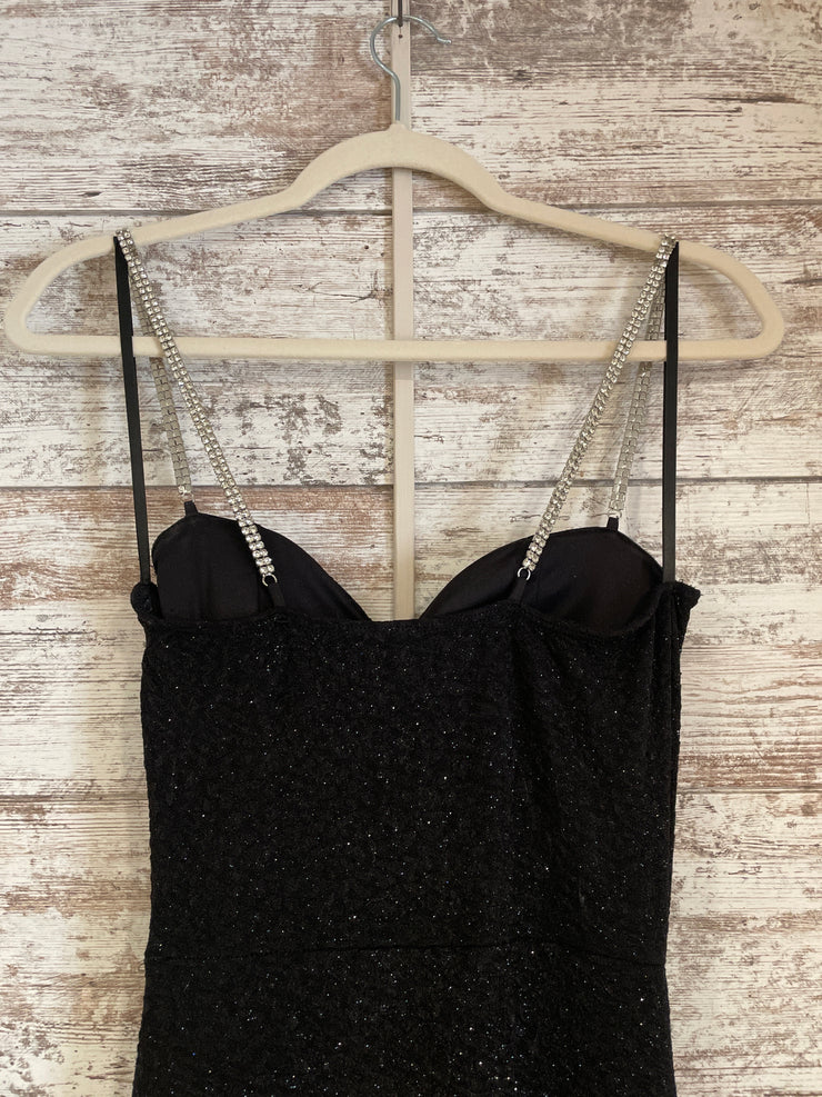 BLACK SPARKLY LONG EVENING GOW