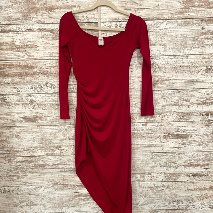 RED MIDI DRESS