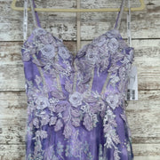 PURPLE/WHITE FLORAL A LINE GOW