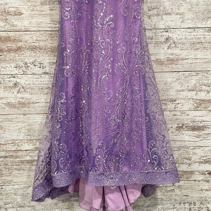 PURPLE SPARKLY MERMAID GOWN