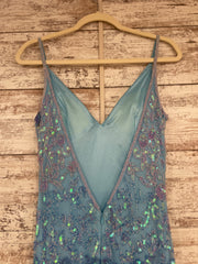 BLUE BEADED LONG DRESS (NEW)
