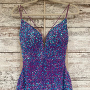 PURPLE SEQUIN LONG DRESS