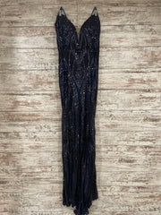 NAVY SPARKLY LONG DRESS (NEW)