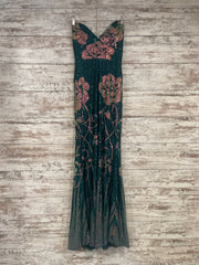 GREEN/FLORAL SPARKLY DRESS-NEW