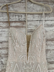 WHITE BEADED LONG DRESS (NEW)
