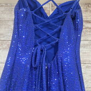 ROYAL BLUE SPARKLY LONG DRESS