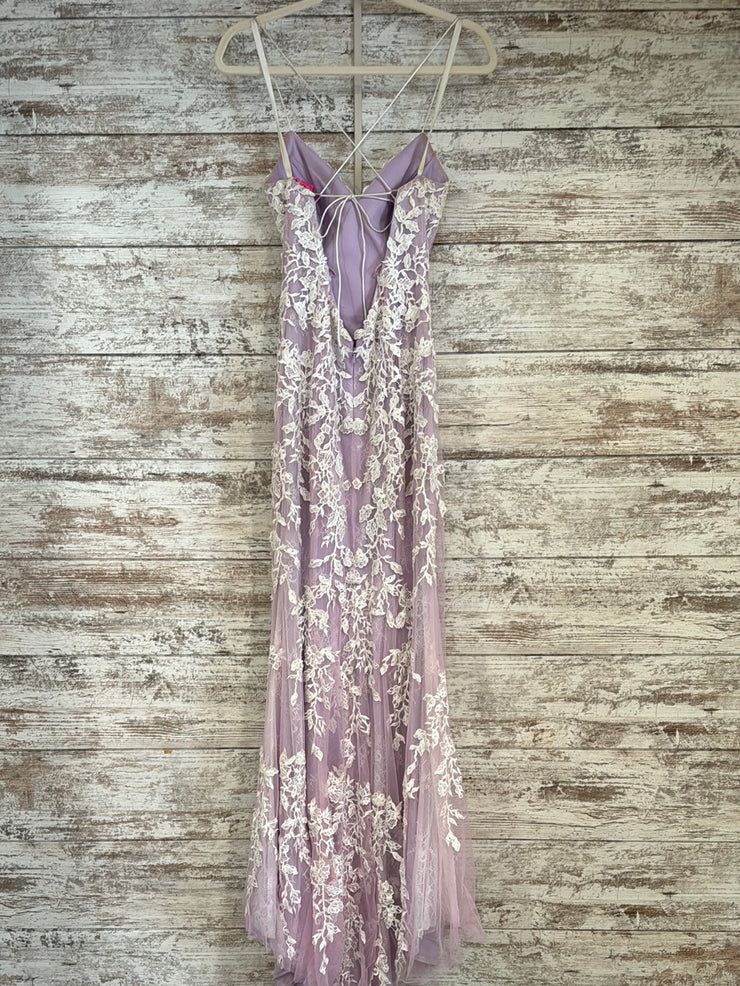 LAVENDER/WHITE LONG DRESS