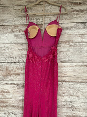 PINK/FLORAL SPARKLY LONG DRESS