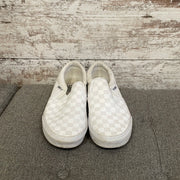 WHITE CHECKED SLIP ON SHOES$60