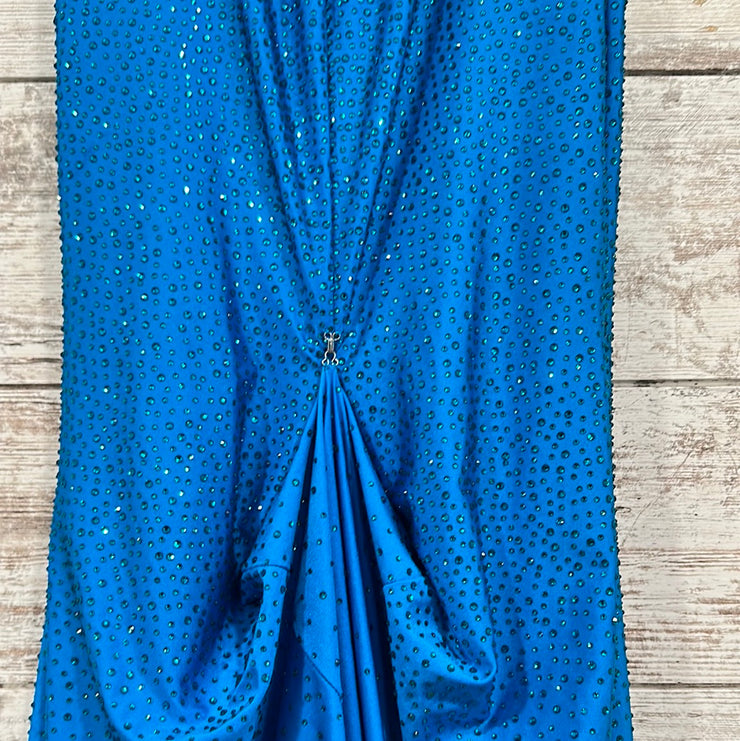 TURQUOISE BEADED LONG DRESS