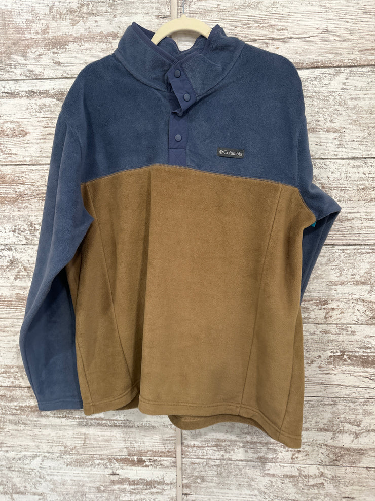 BLUE/TAN FLEECE TOP