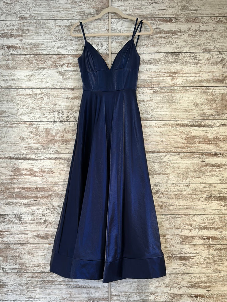 NAVY A LINE GOWN