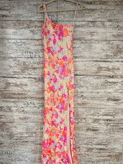 PINK/ORANGE SPARKLY LONG DRESS