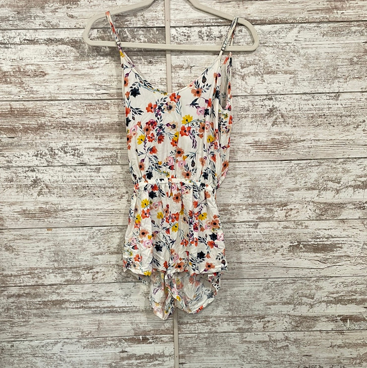 WHITE/FLORAL ROMPER