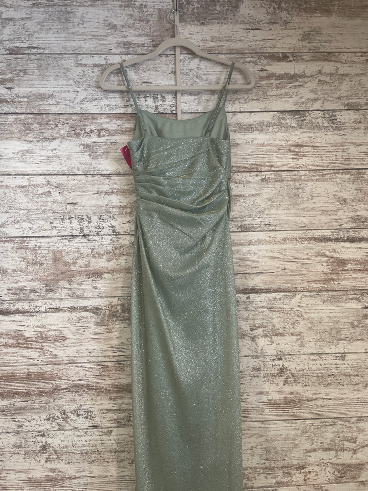 GREEN SPARKLY LONG EVENING GOW